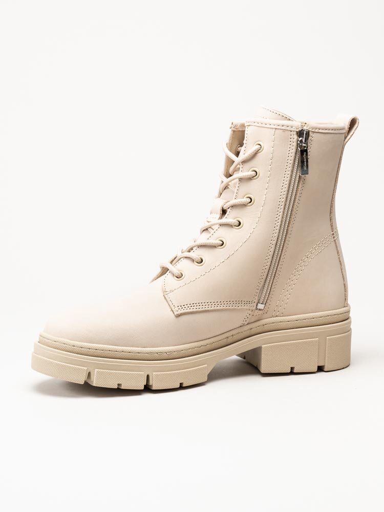 Tamaris - Beige kängor i nubuck