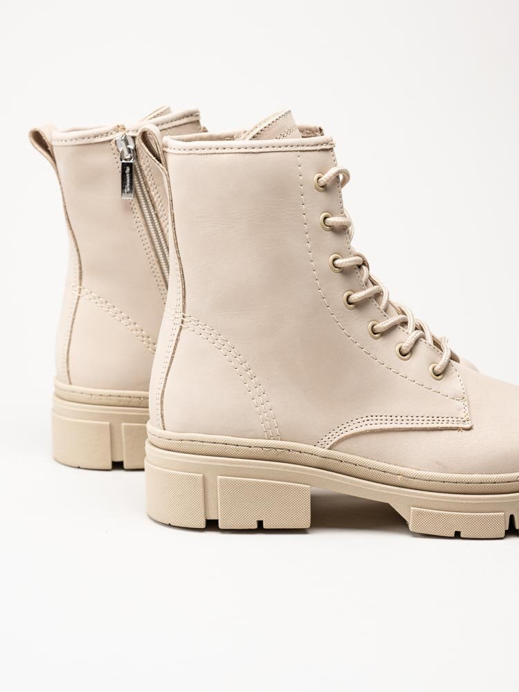 Tamaris - Beige kängor i nubuck