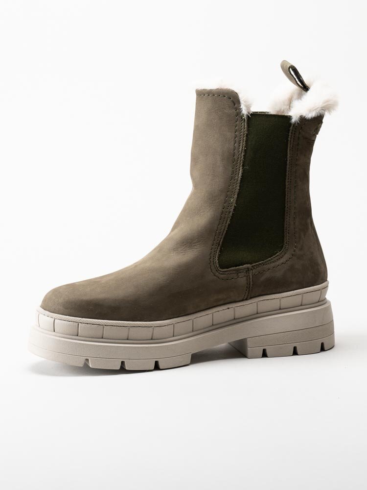 Tamaris - Gröna fodrade chelsea boots