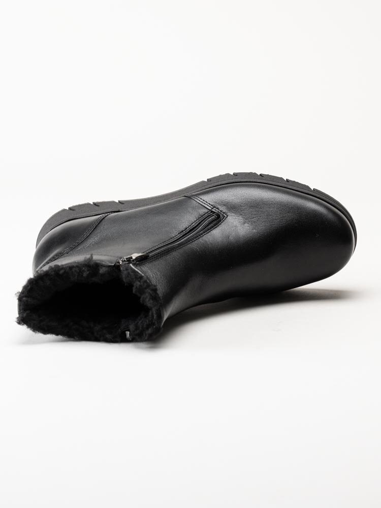 Aaltonen - Svarta fodrade boots i skinn