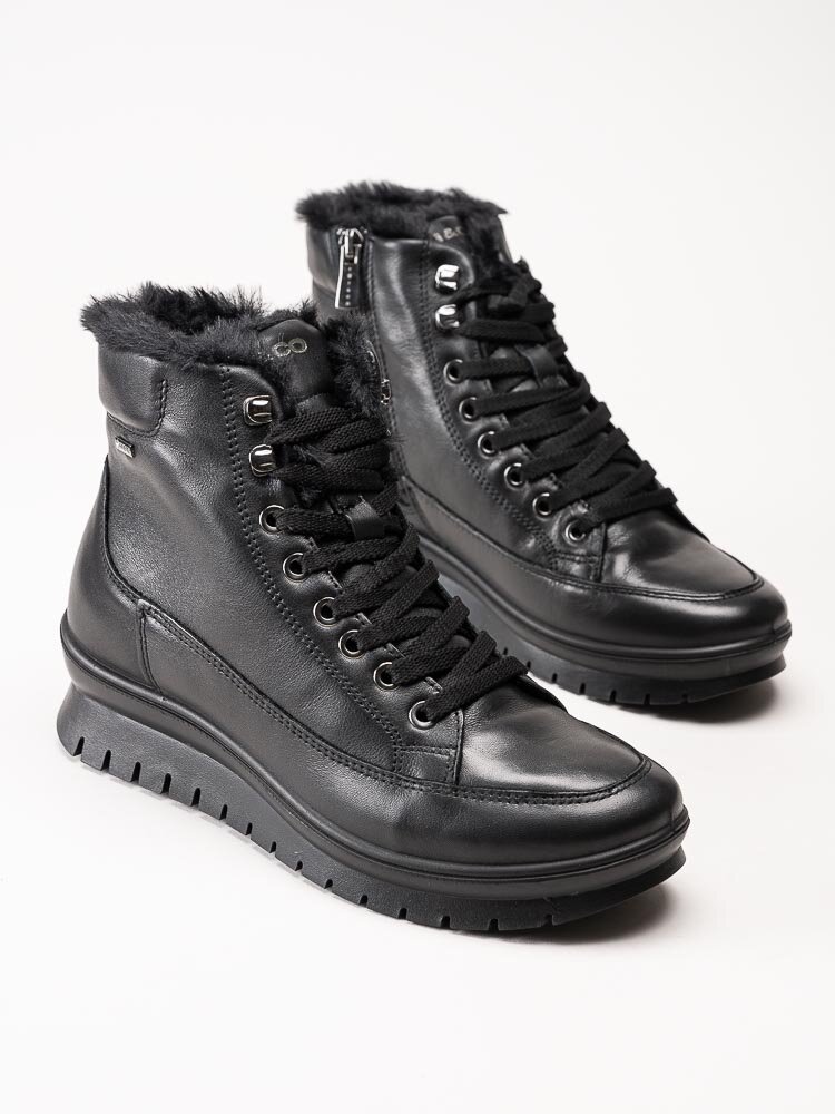 Igi & Co - Donna Kia GTX - Svarta kängor i skinn med Gore-Tex
