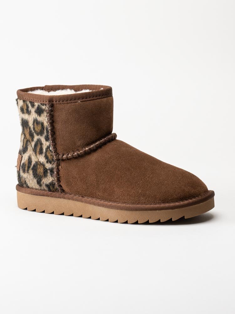 Colors of California - Leopard printade varmfodrade boots i mocka