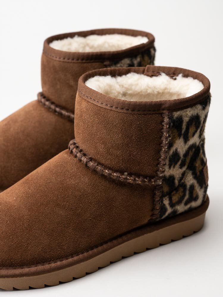 Colors of California - Leopard printade varmfodrade boots i mocka