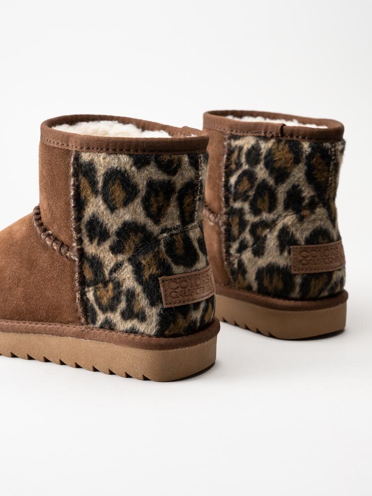 Colors of California - Leopard printade varmfodrade boots i mocka