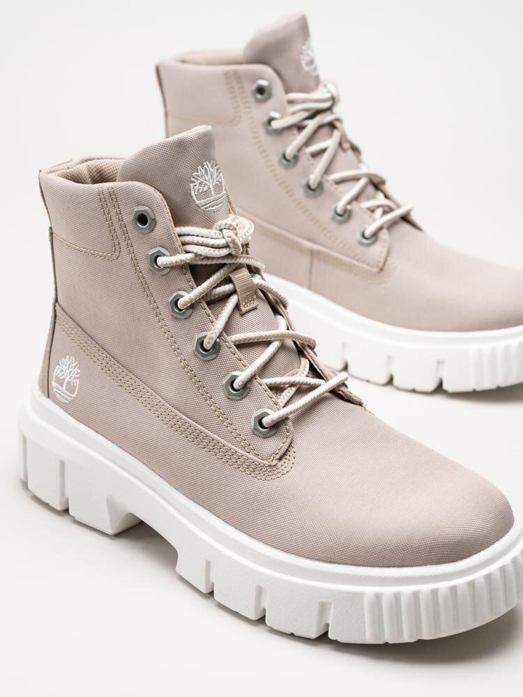 Timberland - Greyfield Fabric boot - Beige canvas-känga med chunky sula