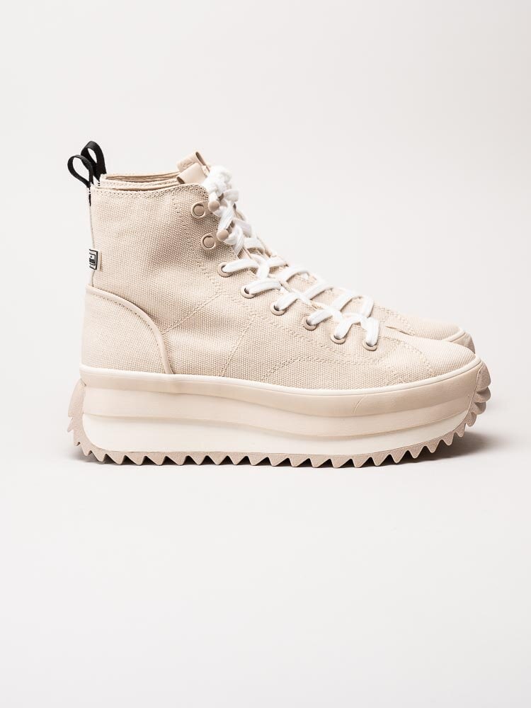 Tamaris - Off white platåkängor i canvas