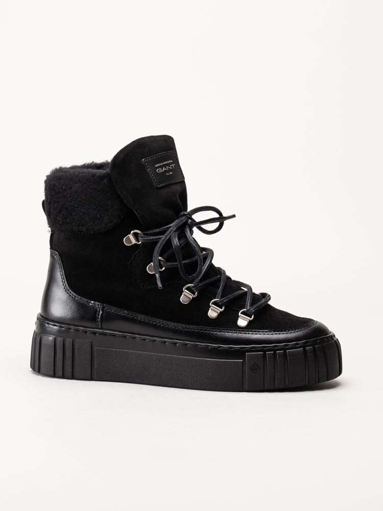 Gant Footwear - Snowmont Mid Boot - Svarta ullfodrade pjäxkängor