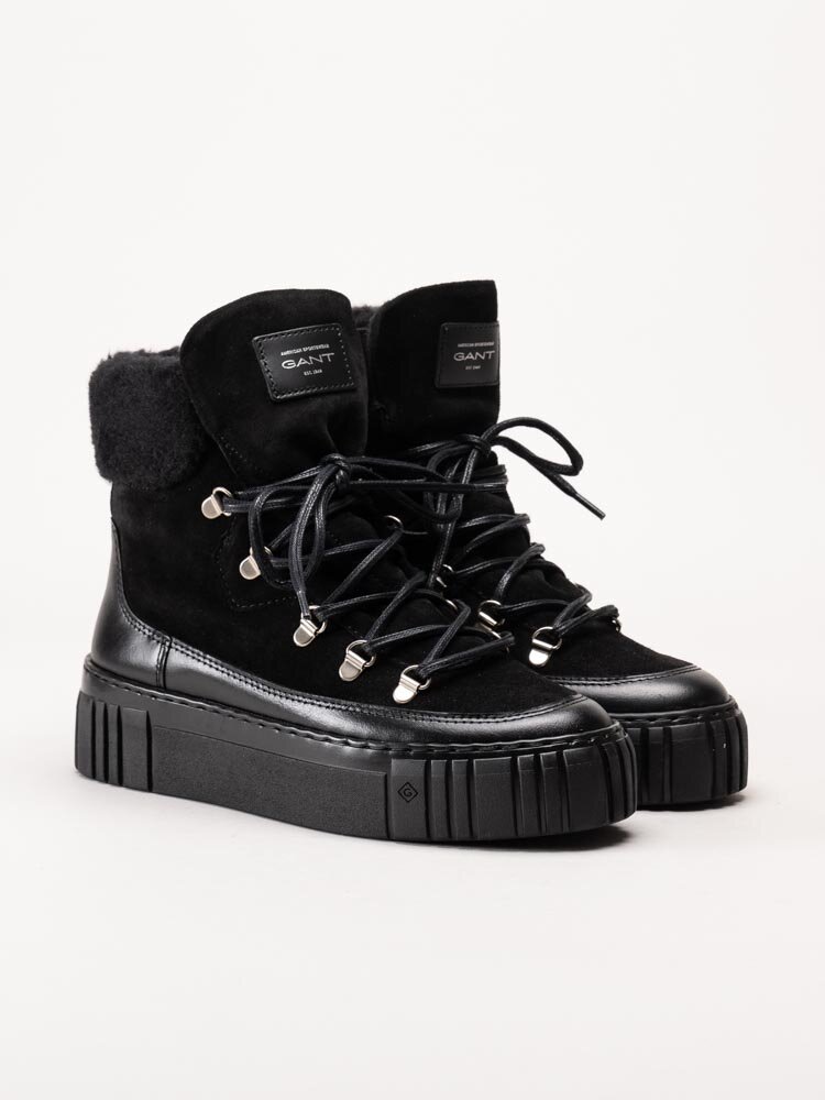 Gant Footwear - Snowmont Mid Boot - Svarta ullfodrade pjäxkängor