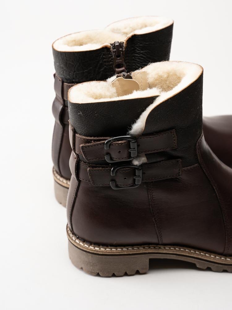 Shepherd - Smilla - Bruna fårskinnsfodrade boots i skinn