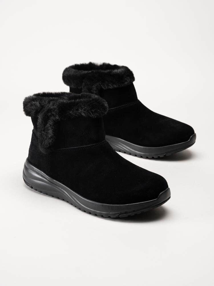 Skechers - On The Go Stellar WP - Svarta vattentäta boots i mocka