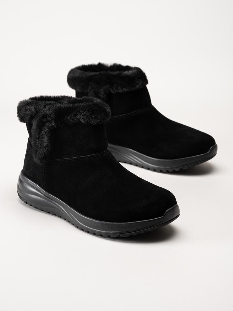 Skechers - On The Go Stellar WP - Svarta vattentäta boots i mocka