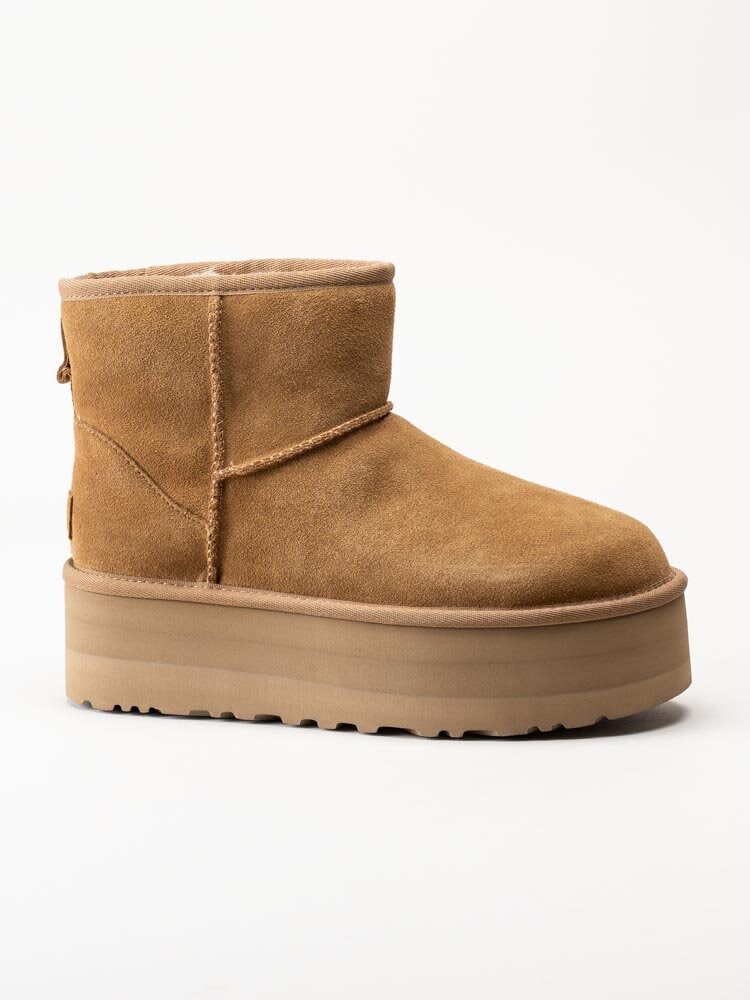 UGG - W Classic Mini Platform - Ljusbruna platåboots i mocka