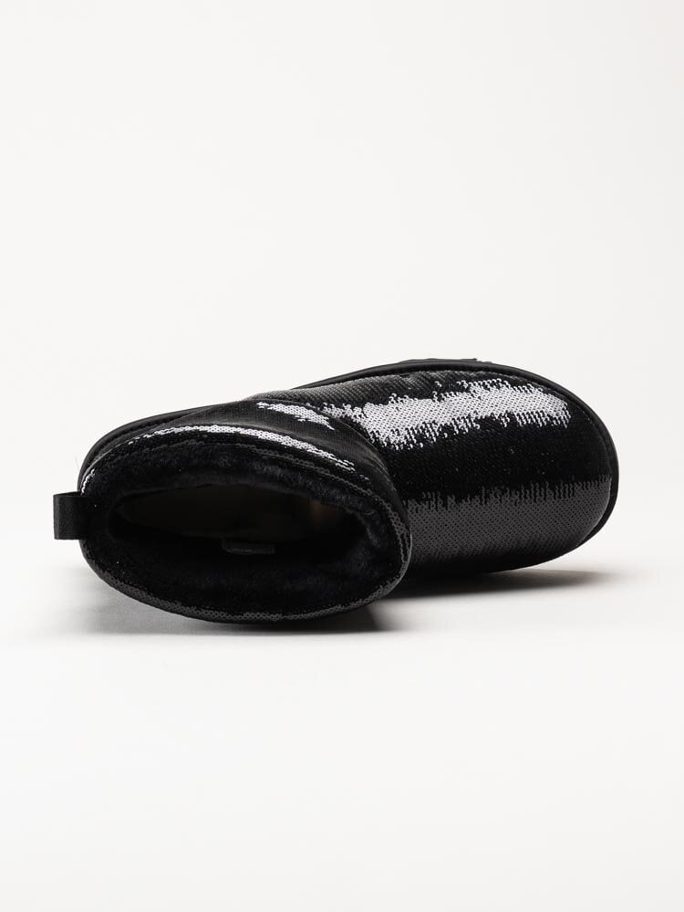 UGG - W Classic Mini Mirro - Svarta glittriga varmfodrade boots