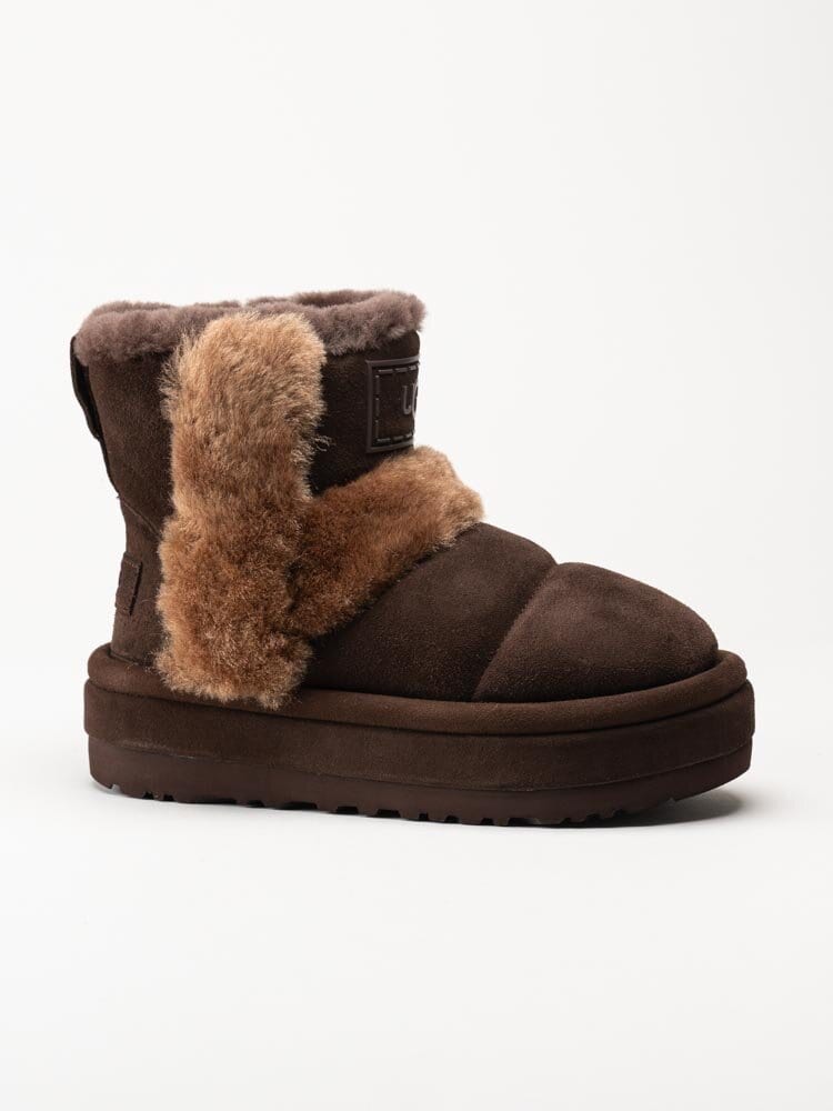 UGG - W Classic Chillapeak - Mörkbruna fodrade platåboots i mocka