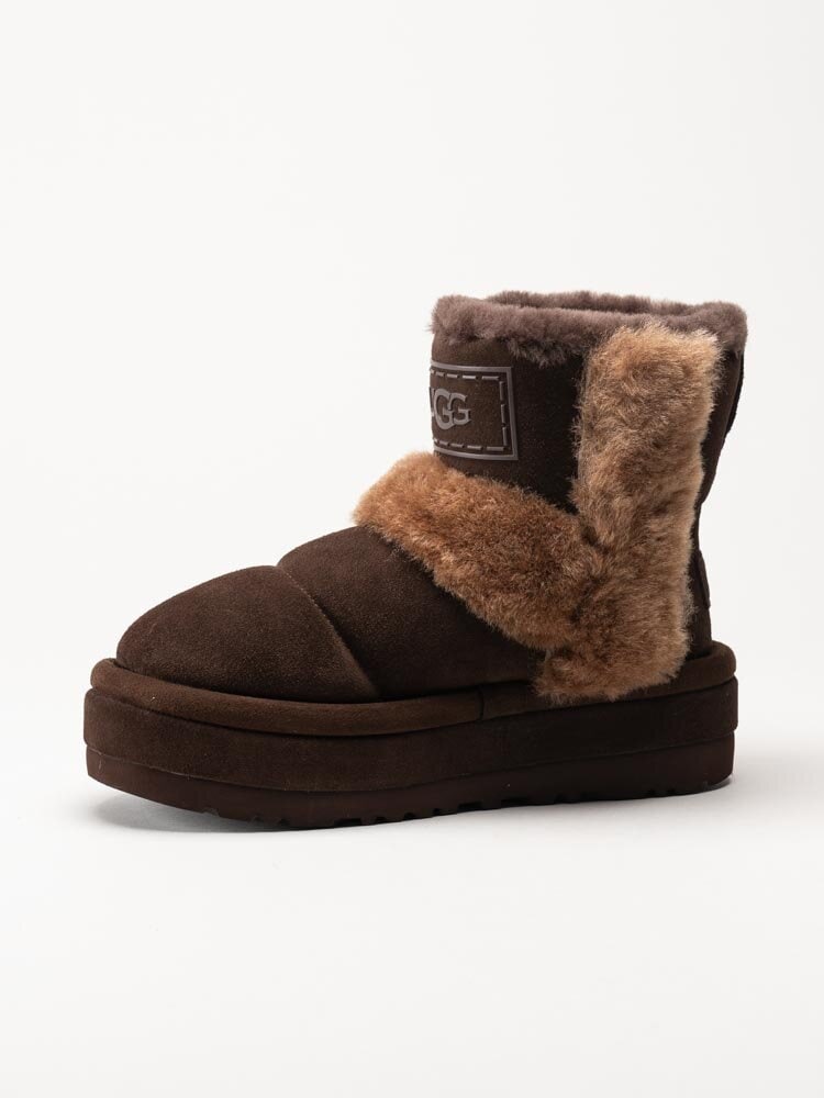 UGG - W Classic Chillapeak - Mörkbruna fodrade platåboots i mocka