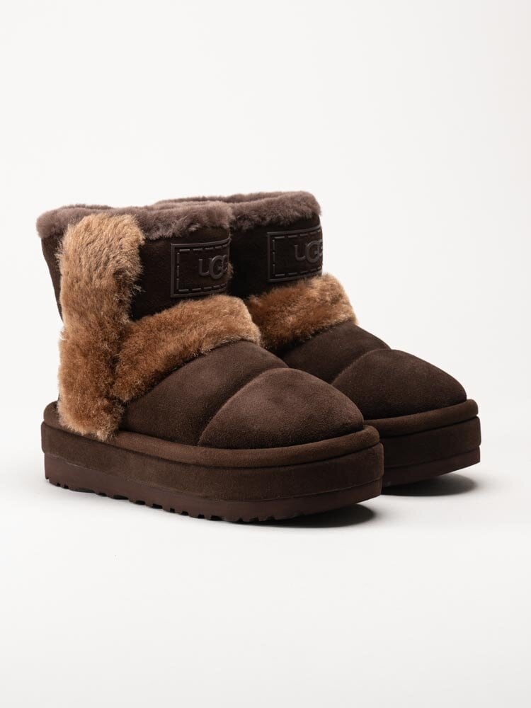 UGG - W Classic Chillapeak - Mörkbruna fodrade platåboots i mocka