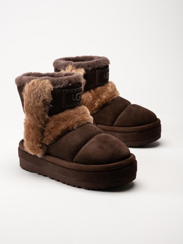 UGG - W Classic Chillapeak - Mörkbruna fodrade platåboots i mocka