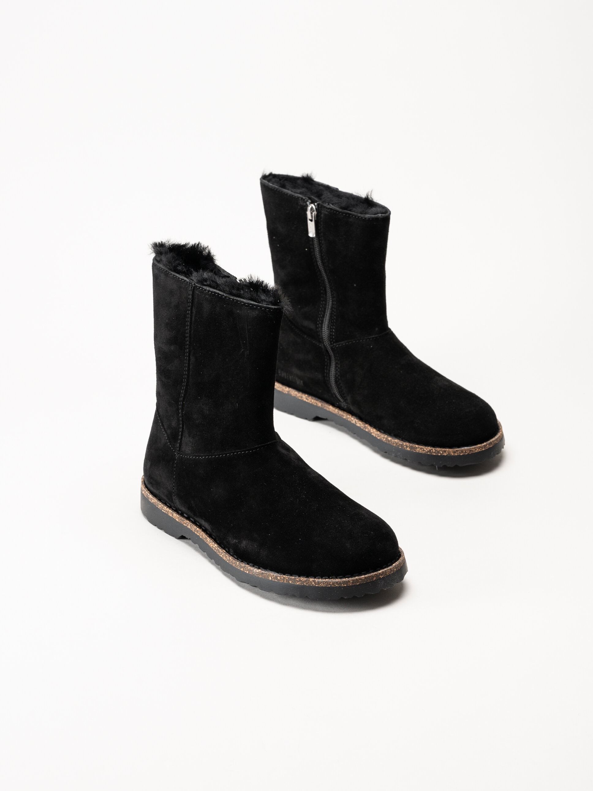 Birkenstock - Uppsala Zip Shearling suede - Svarta boots i mocka