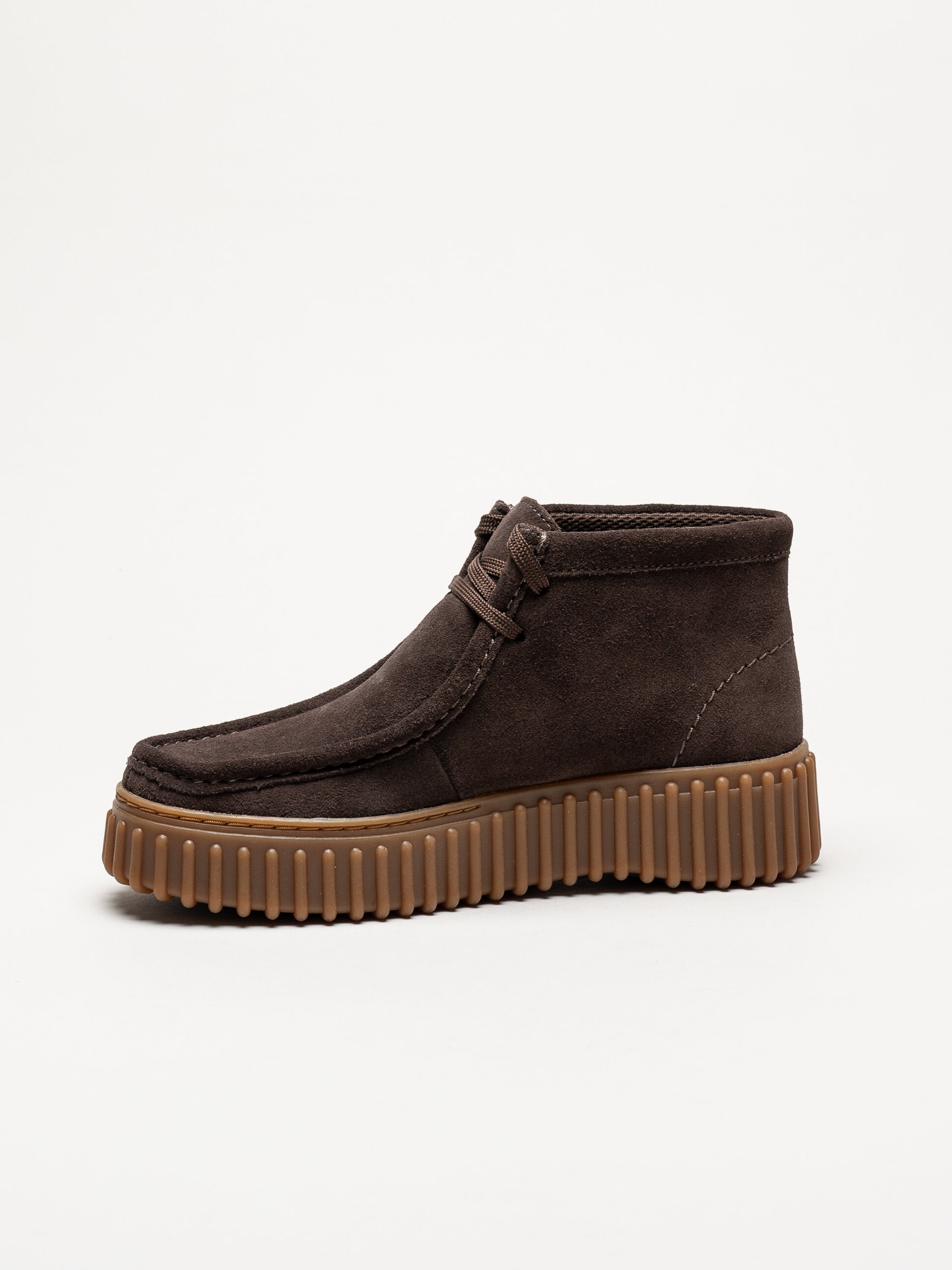 Clarks - Torhill Moss D - Mörkbruna kängor i mocka