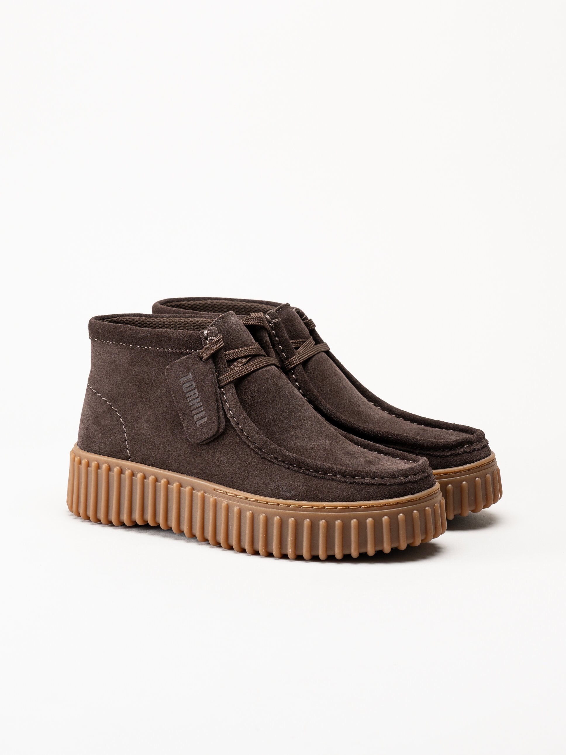 Clarks - Torhill Moss D - Mörkbruna kängor i mocka