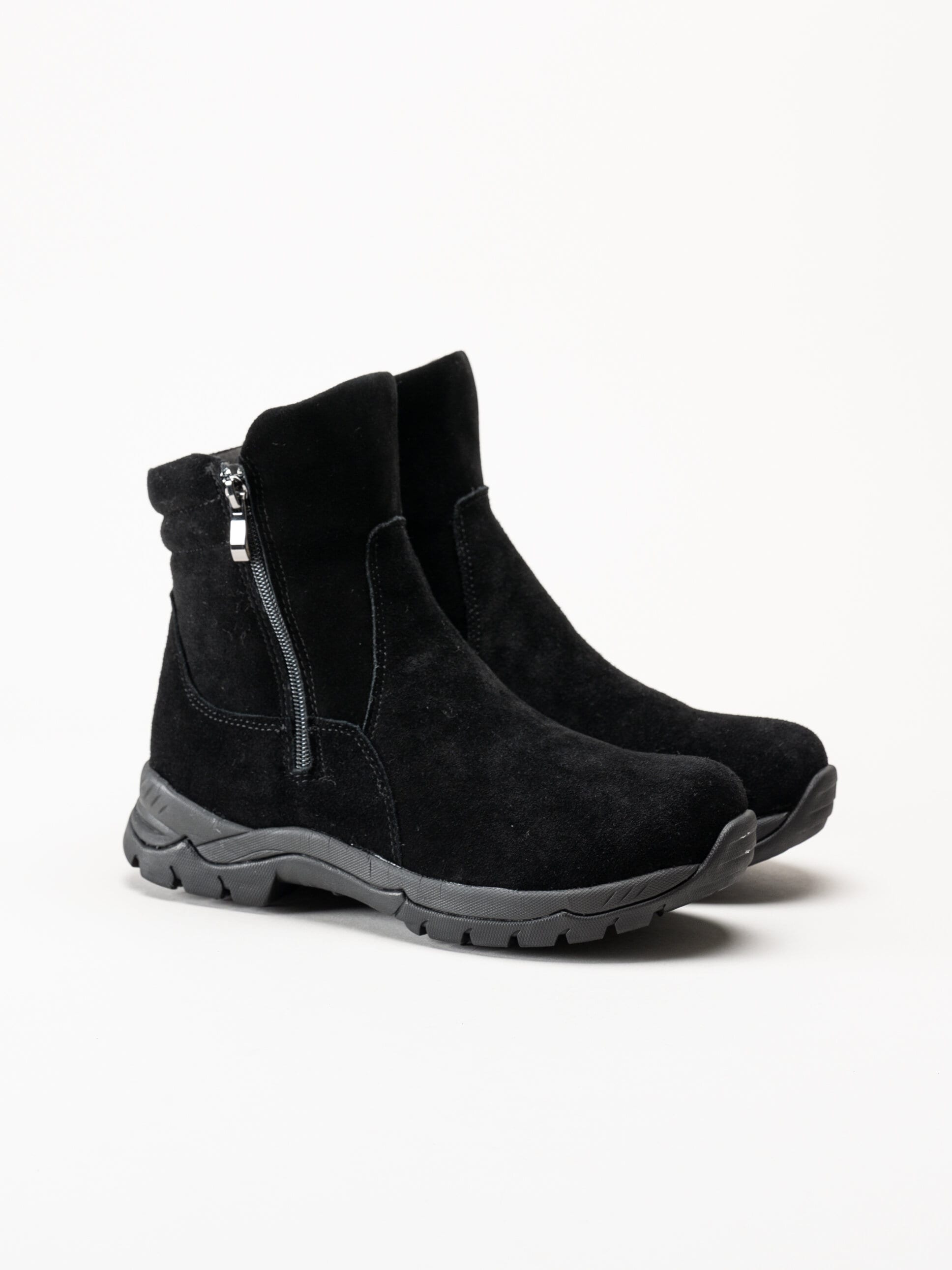 Eskimo - Kenton Studs - Svarta fodrade boots med dobbar i mocka