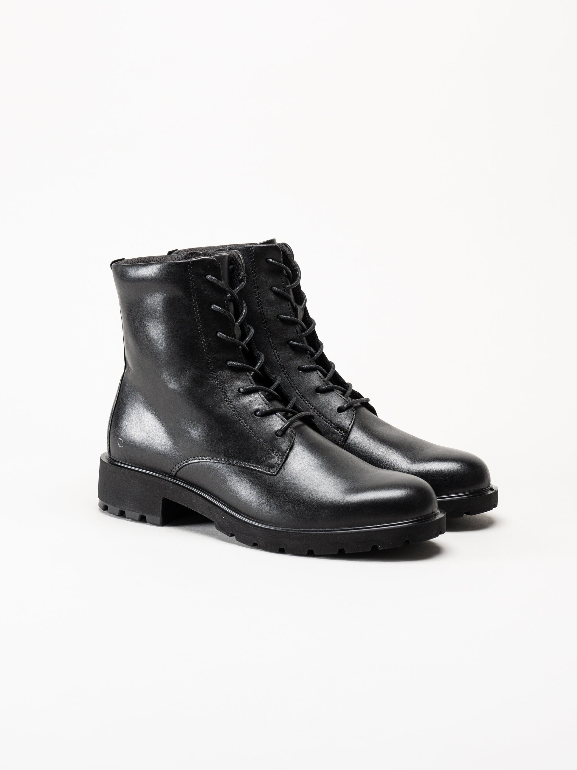 Ecco - Metro Vienna Lace Boot - Svarta kängor i skinn