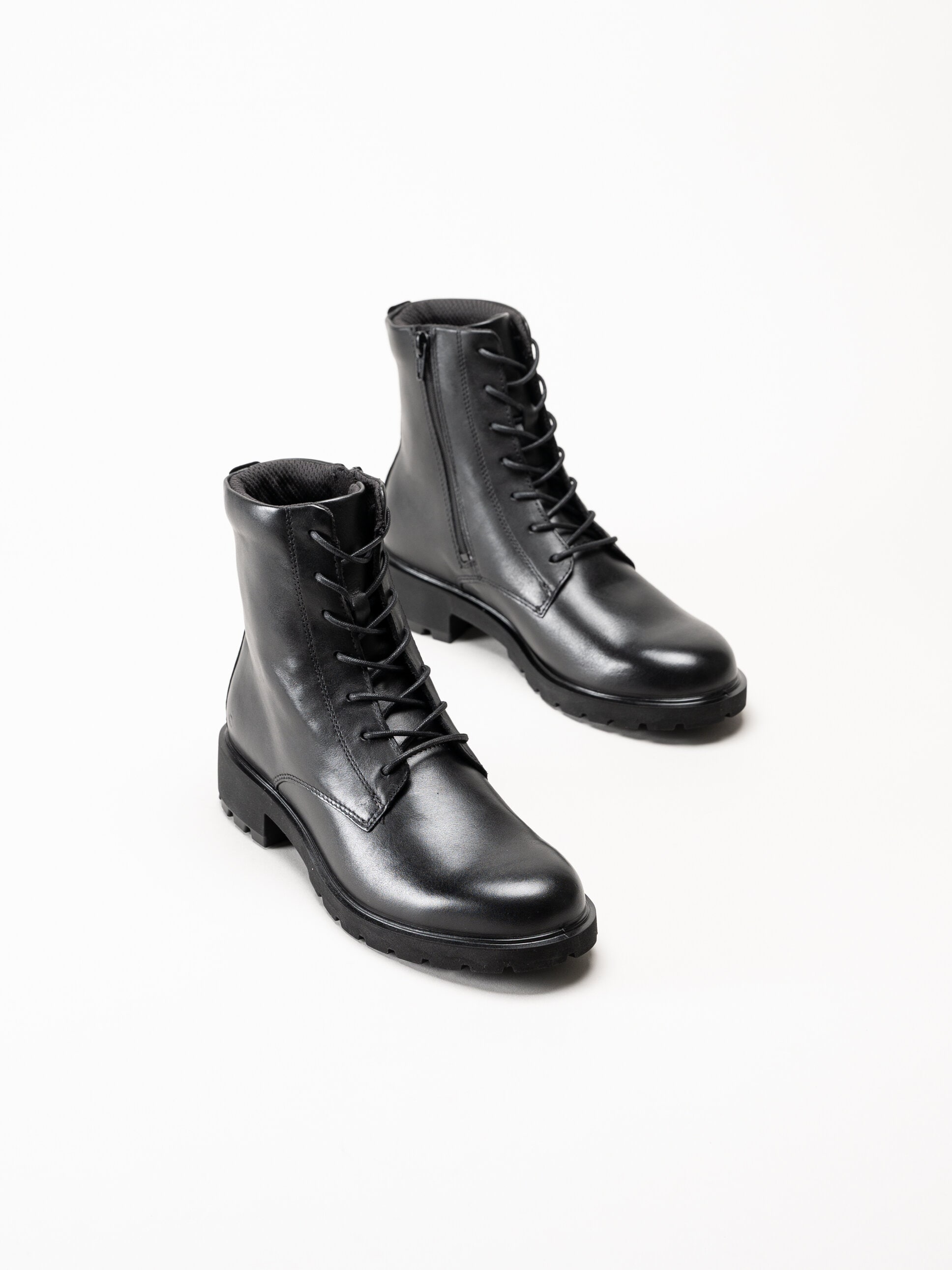 Ecco - Metro Vienna Lace Boot - Svarta kängor i skinn