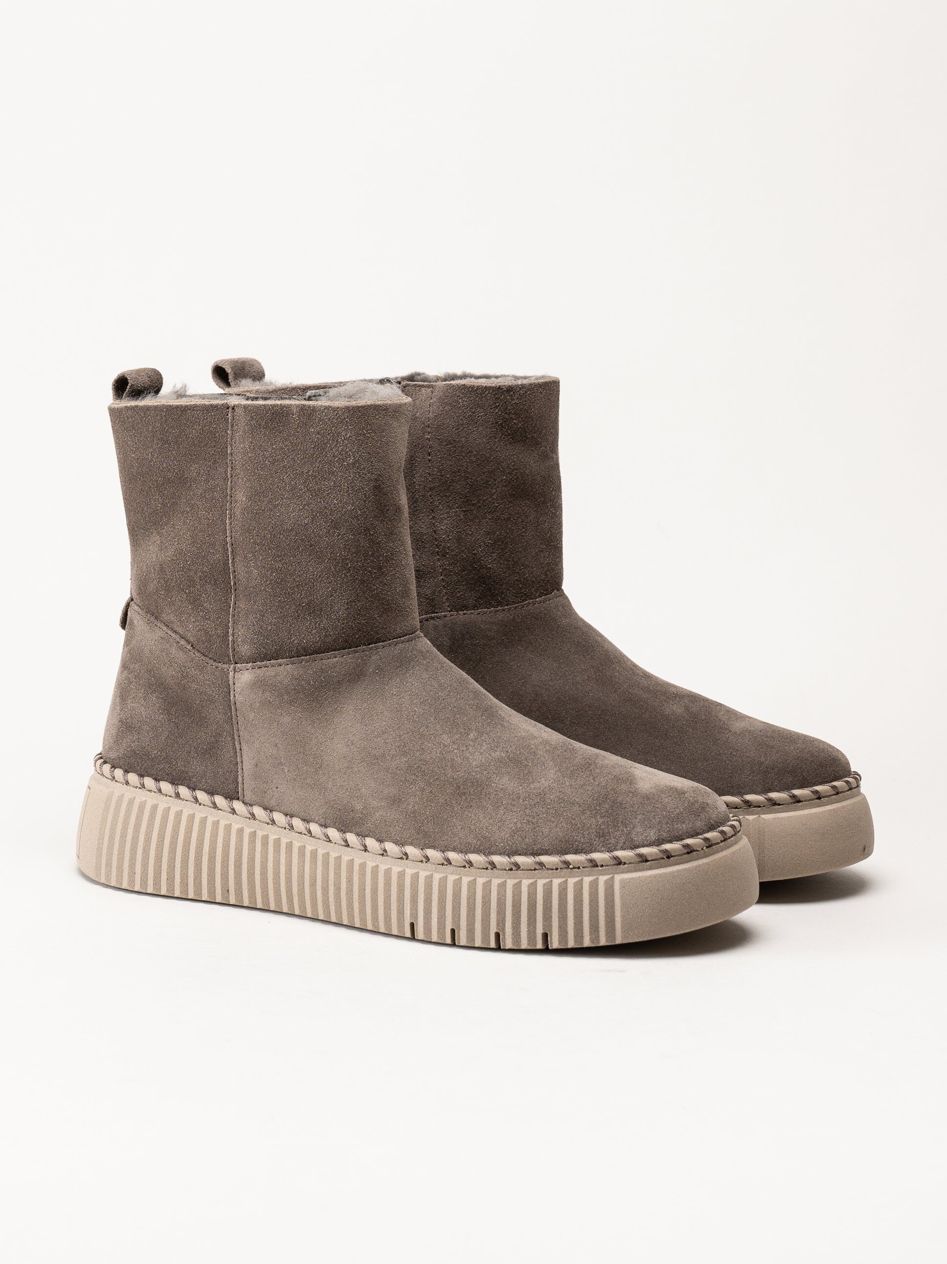 Gabor - Grå ullfodrade boots i mocka