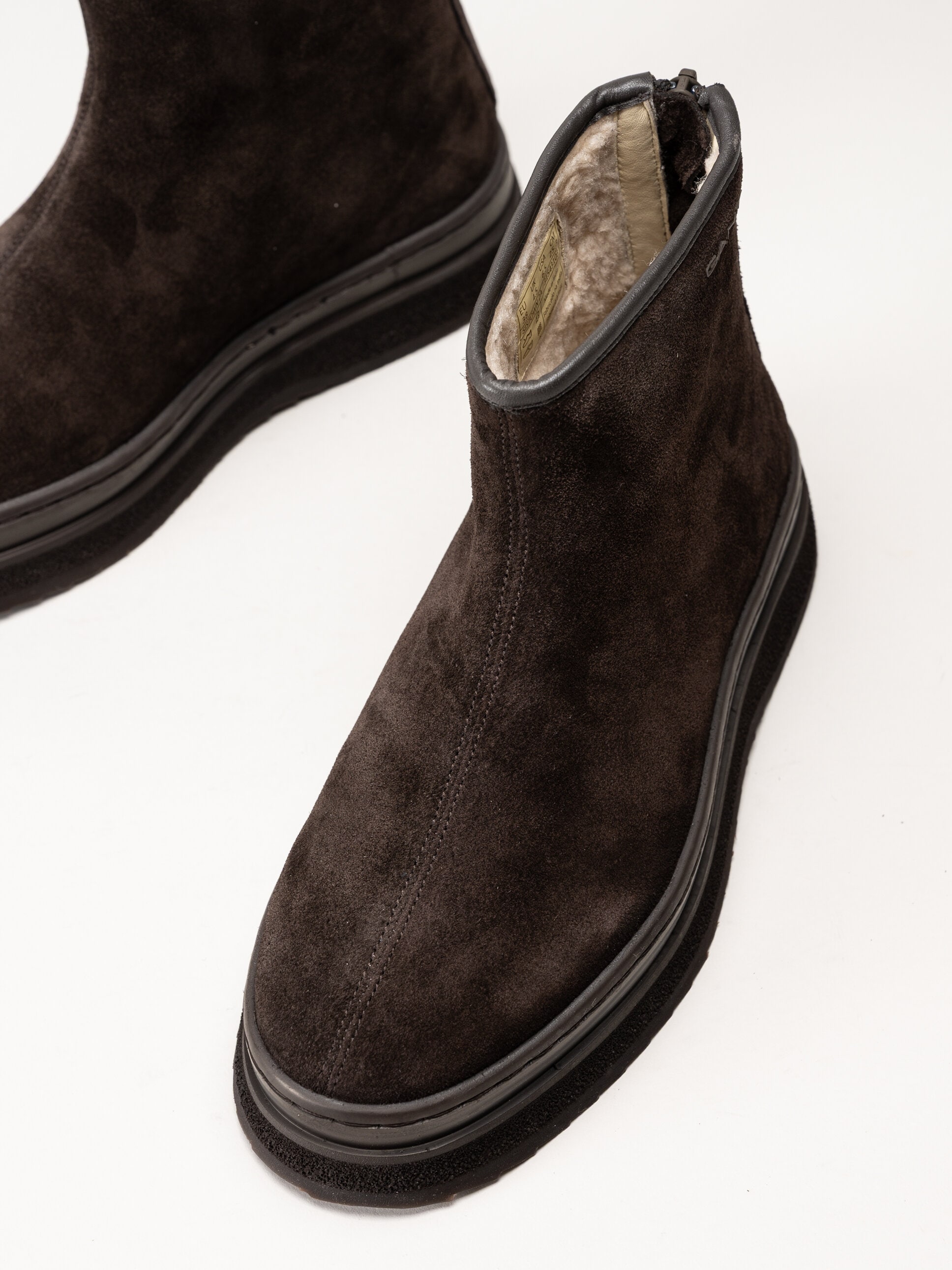 Gant Footwear - Sistown Mid Boot - Mörkbruna varmfodrade boots i mocka