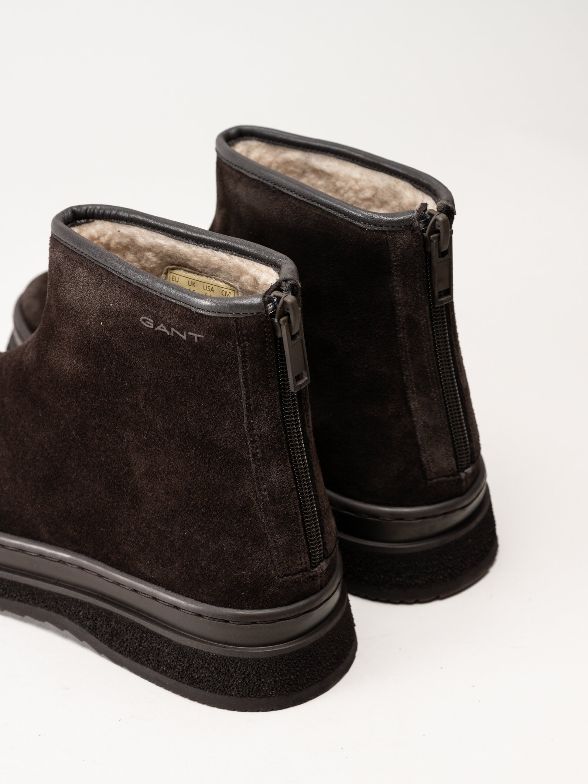 Gant Footwear - Sistown Mid Boot - Mörkbruna varmfodrade boots i mocka