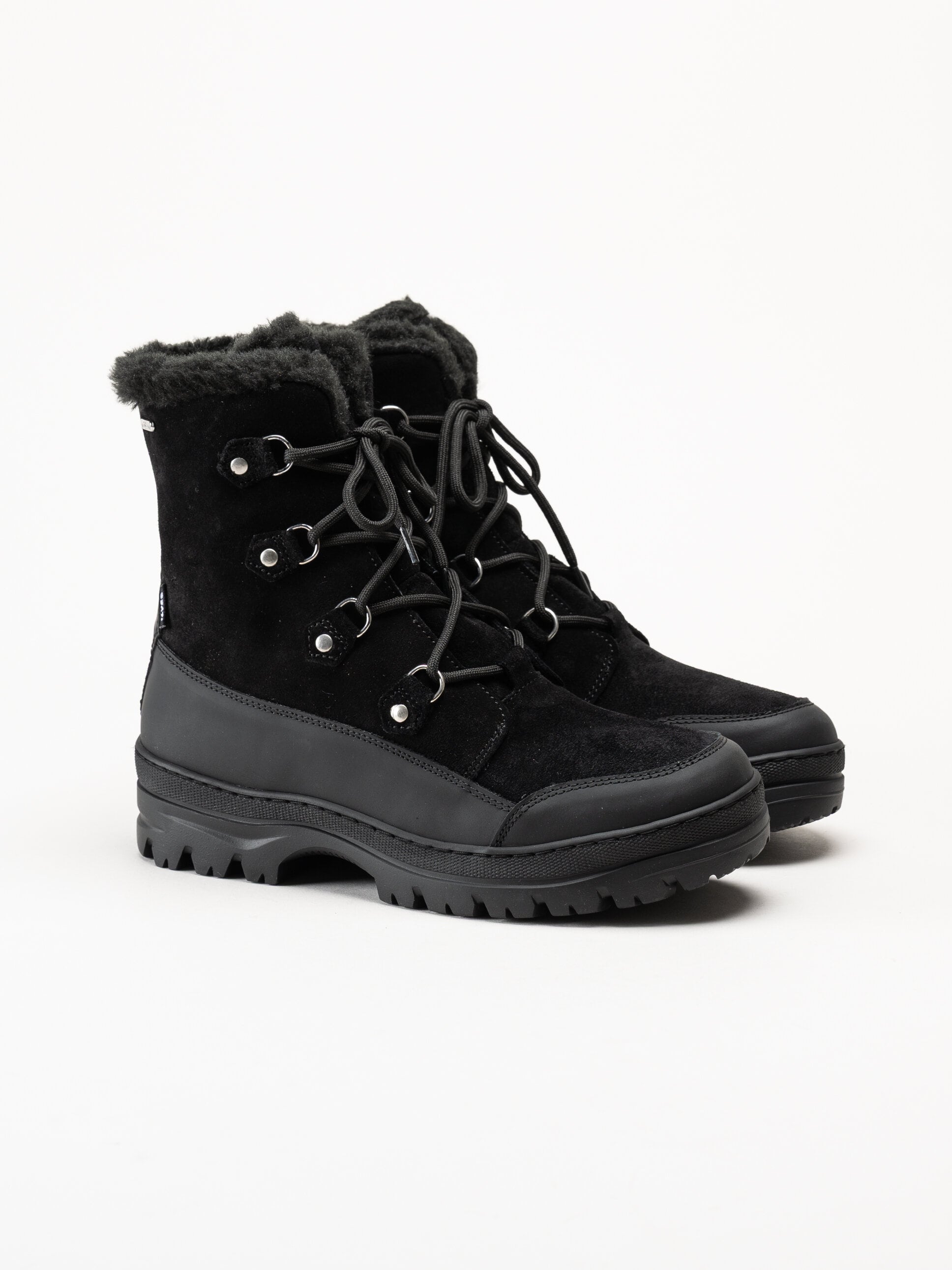 Ilves - Ilves Midbyn Wool Tex Alpi - Svarta fodrade kängor i mocka