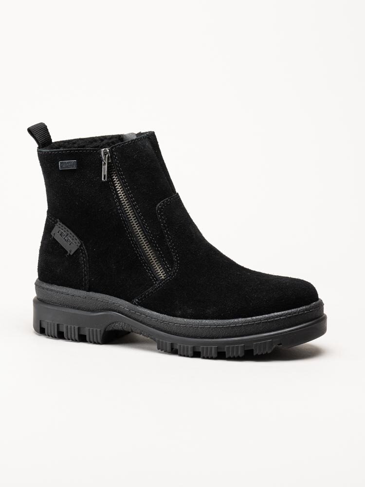 Rieker - Svarta fodrade broddkängor