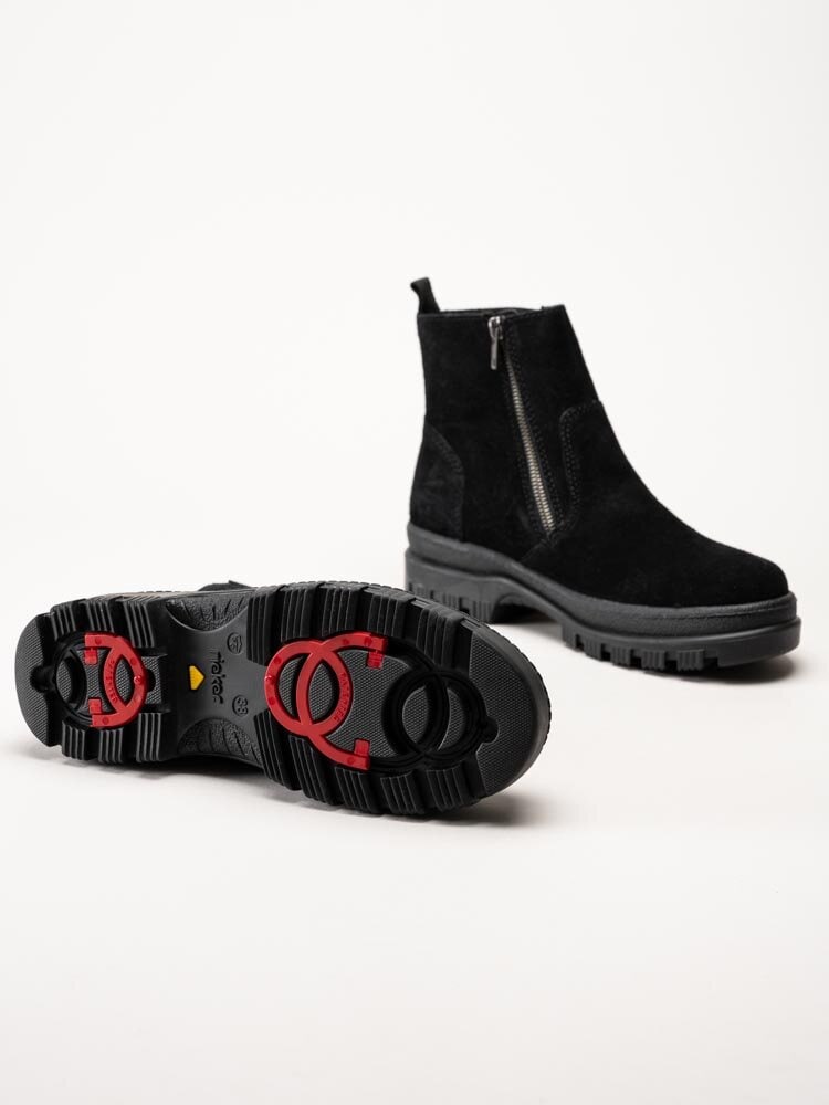 Rieker - Svarta fodrade broddkängor