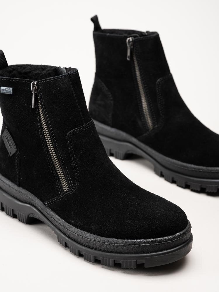 Rieker - Svarta fodrade broddkängor