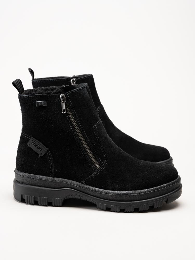 Rieker - Svarta fodrade broddkängor