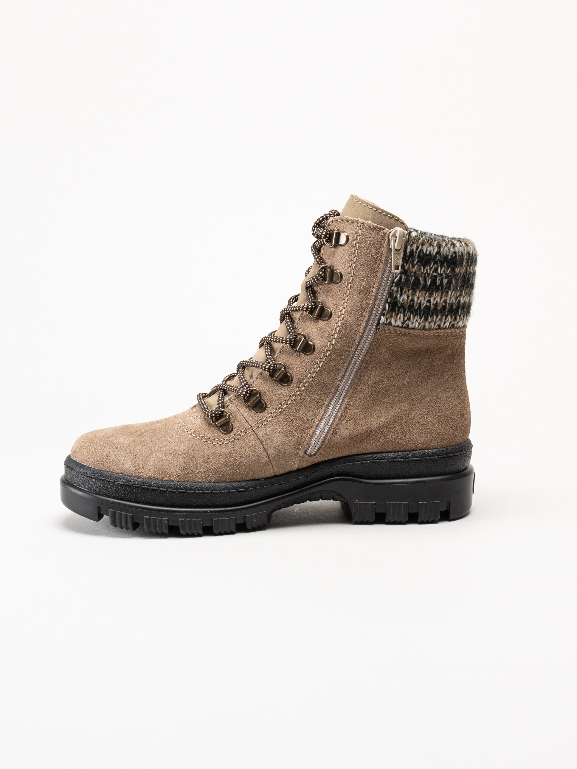 Rieker - Beige broddkängor i mocka