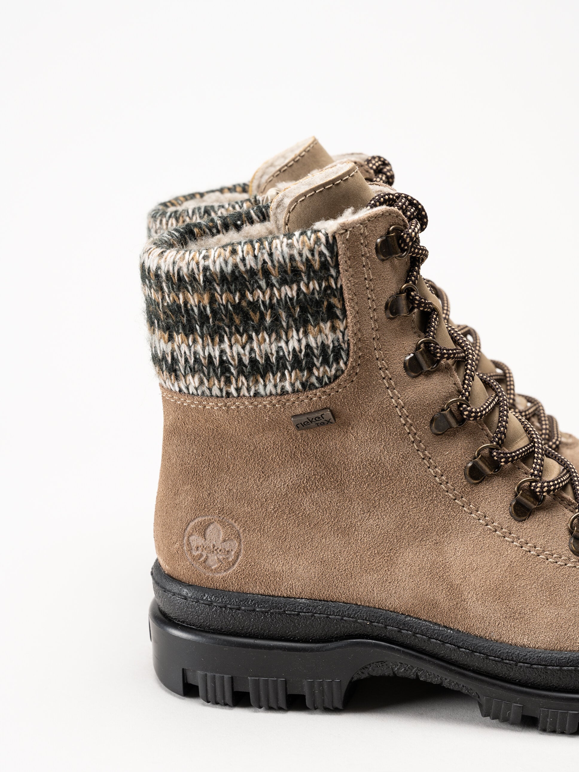 Rieker - Beige broddkängor i mocka