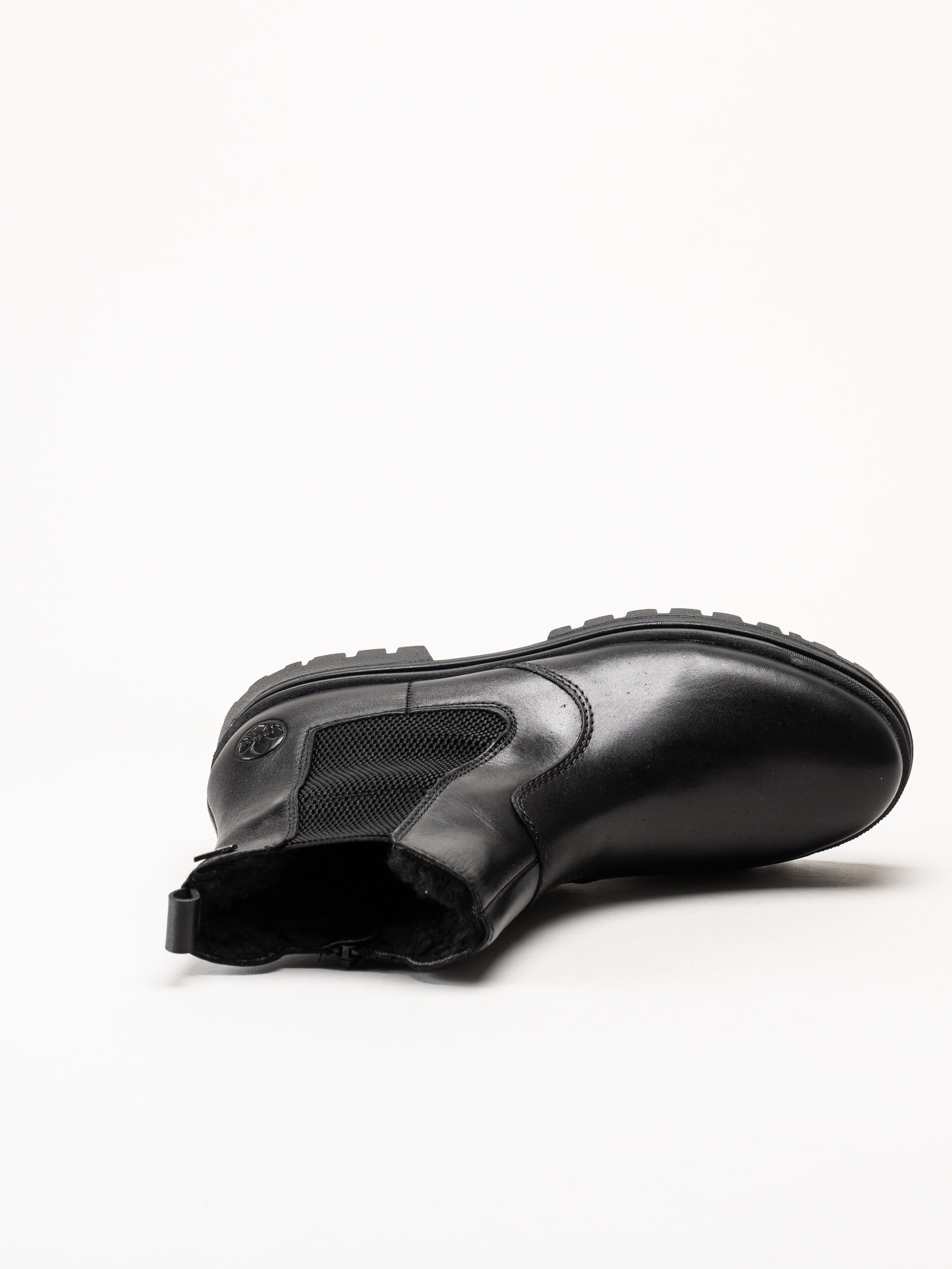 Rieker - Svarta fodrade boots i skinn