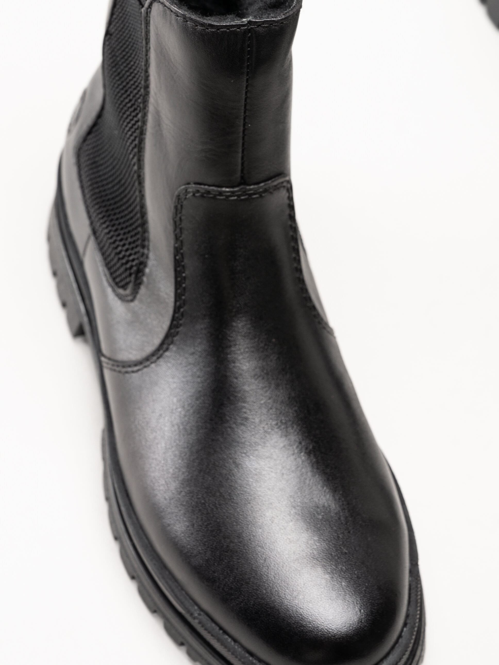 Rieker - Svarta fodrade boots i skinn