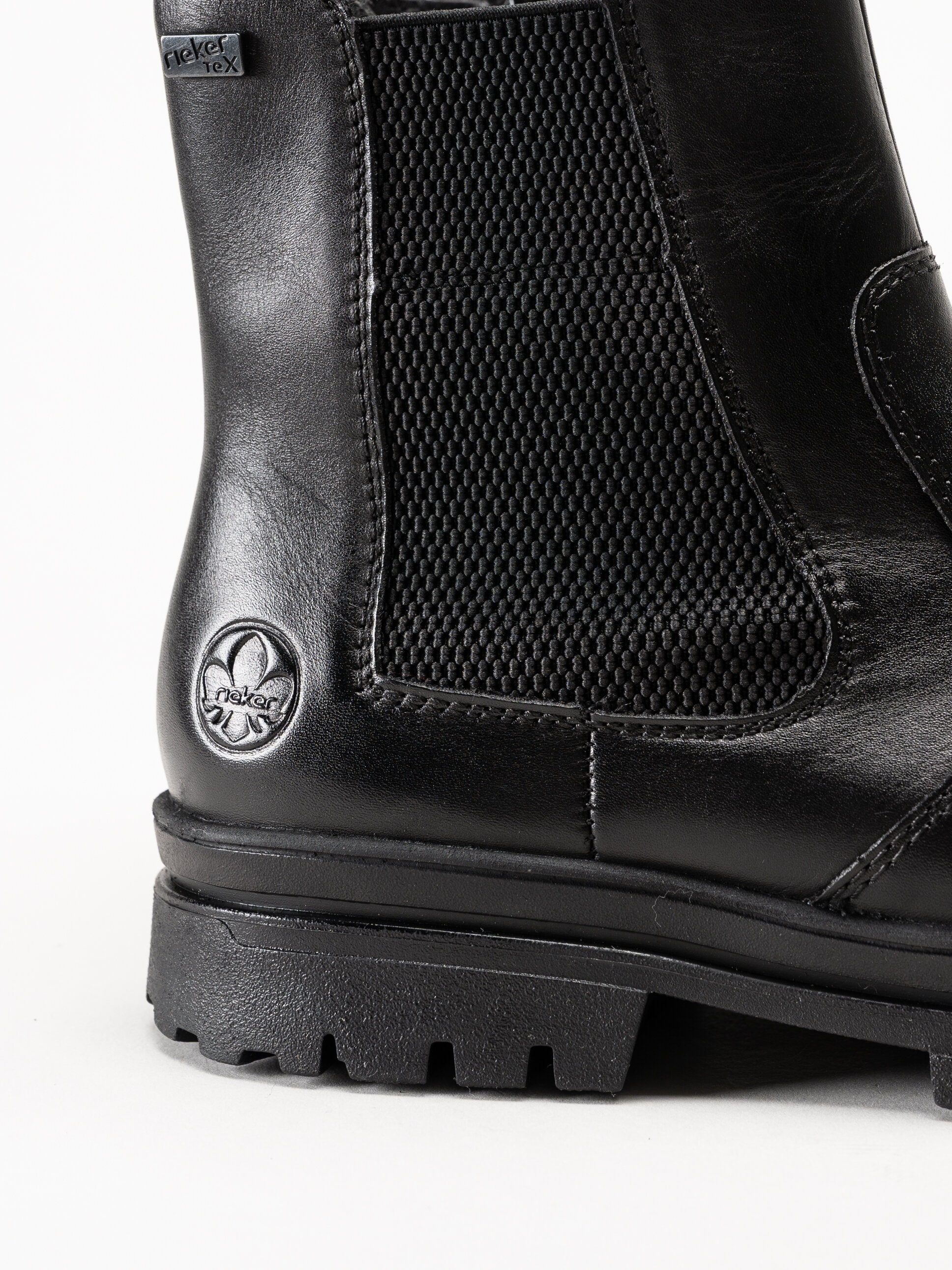 Rieker - Svarta fodrade boots i skinn