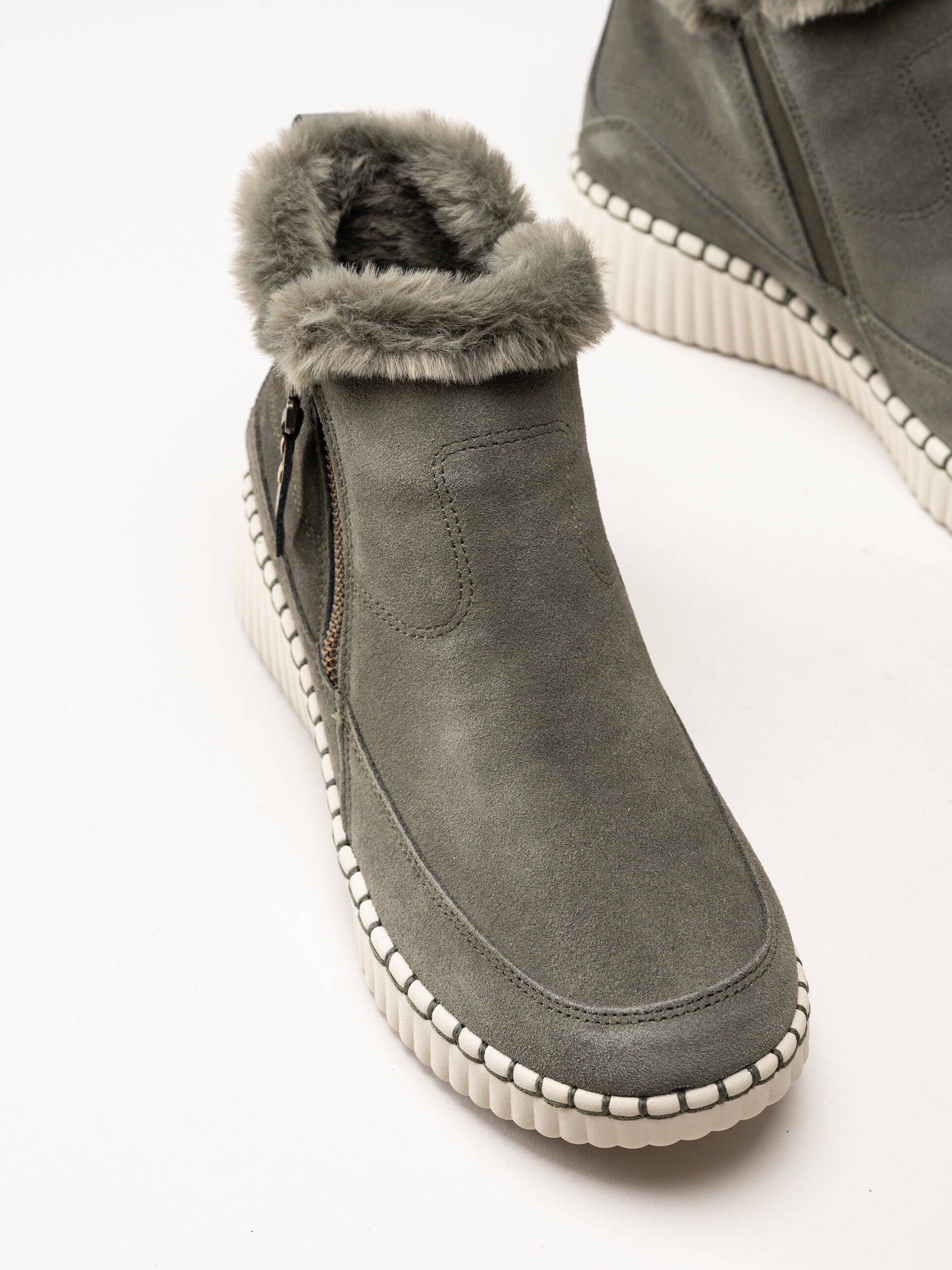 Skechers - Wilshire Blvd - Fresh Zip - Olivgröna fodrade boots