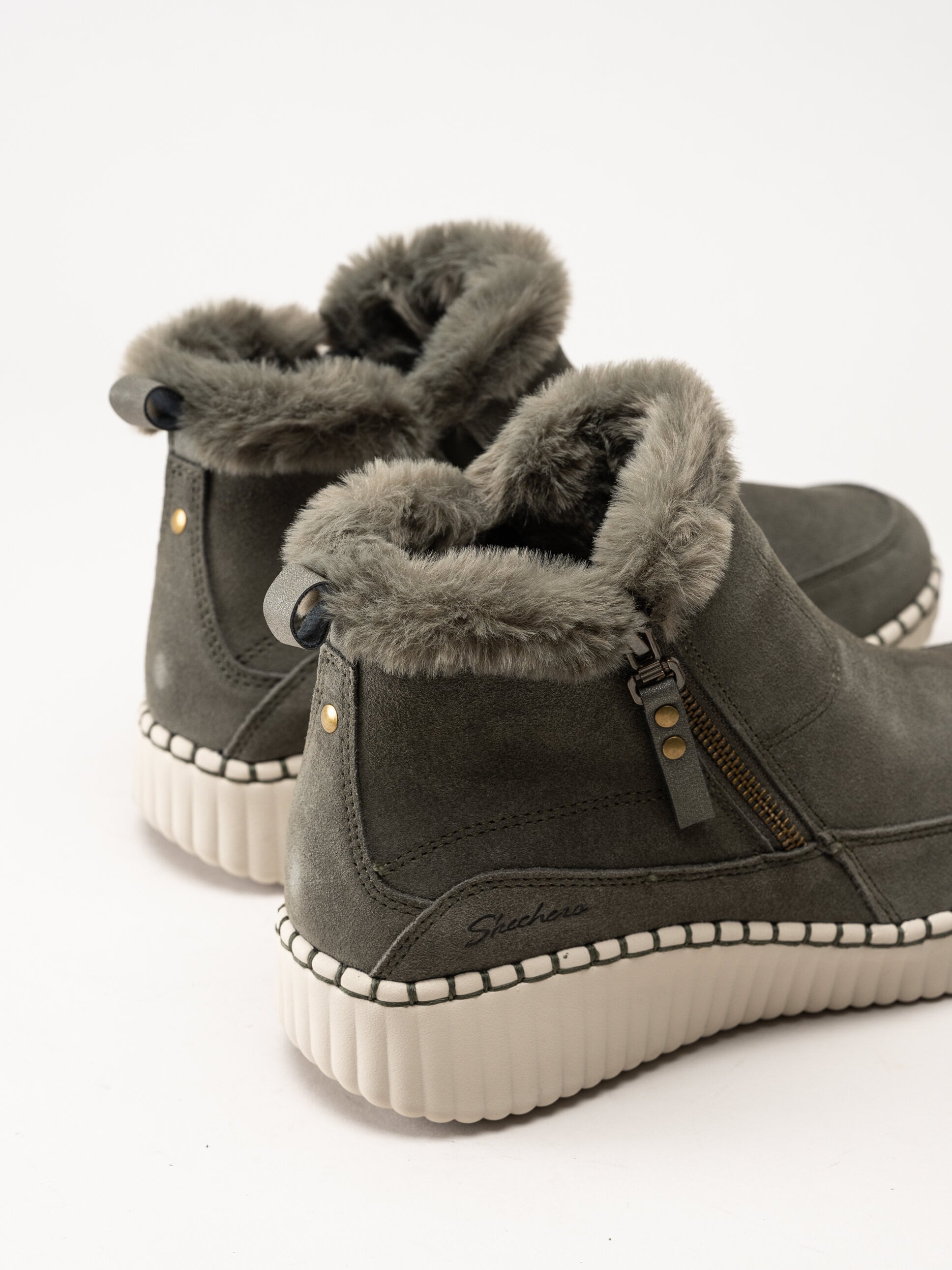 Skechers - Wilshire Blvd - Fresh Zip - Olivgröna fodrade boots
