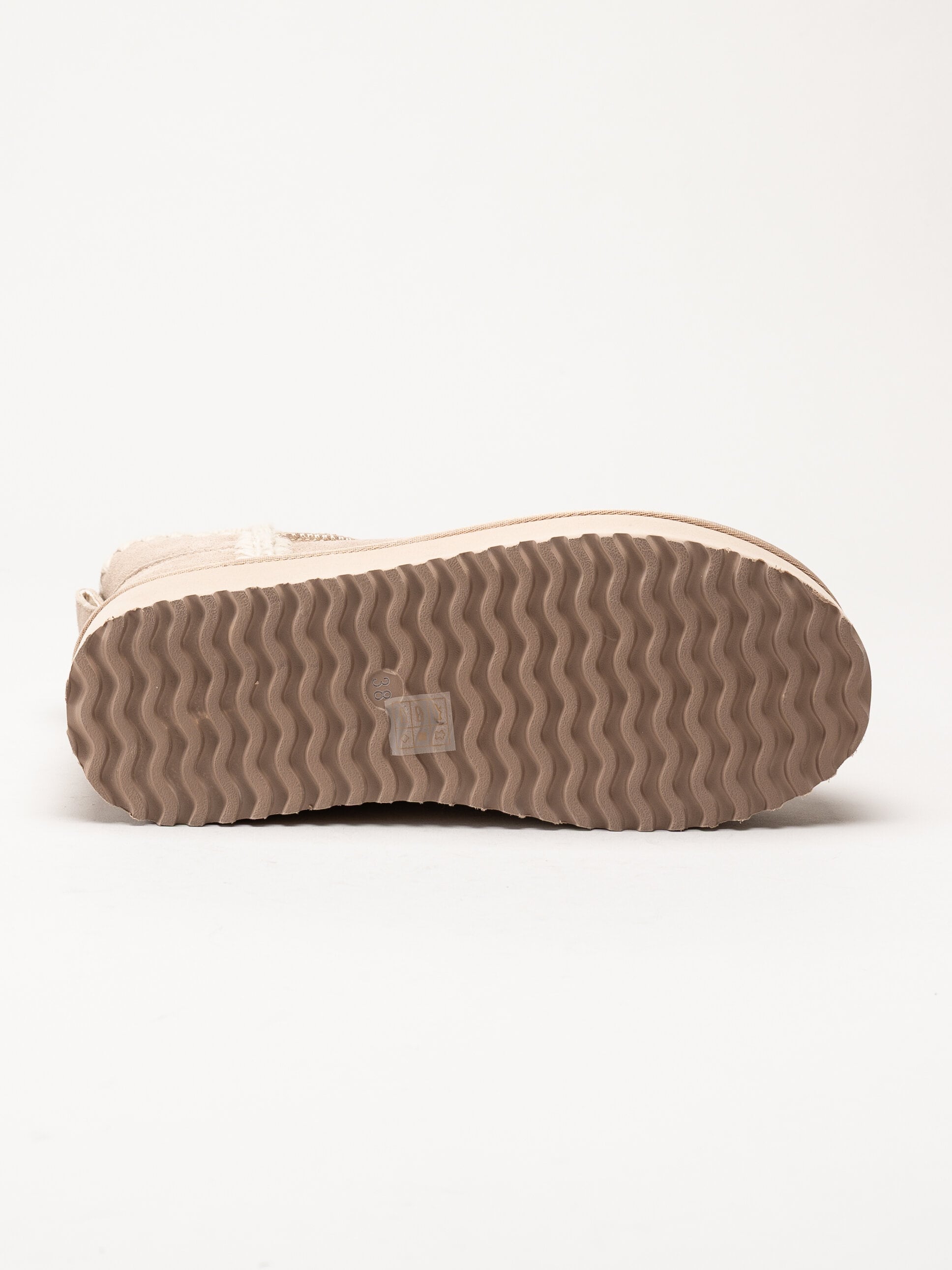 Duffy - Beige varmfodrade platåboots i mocka
