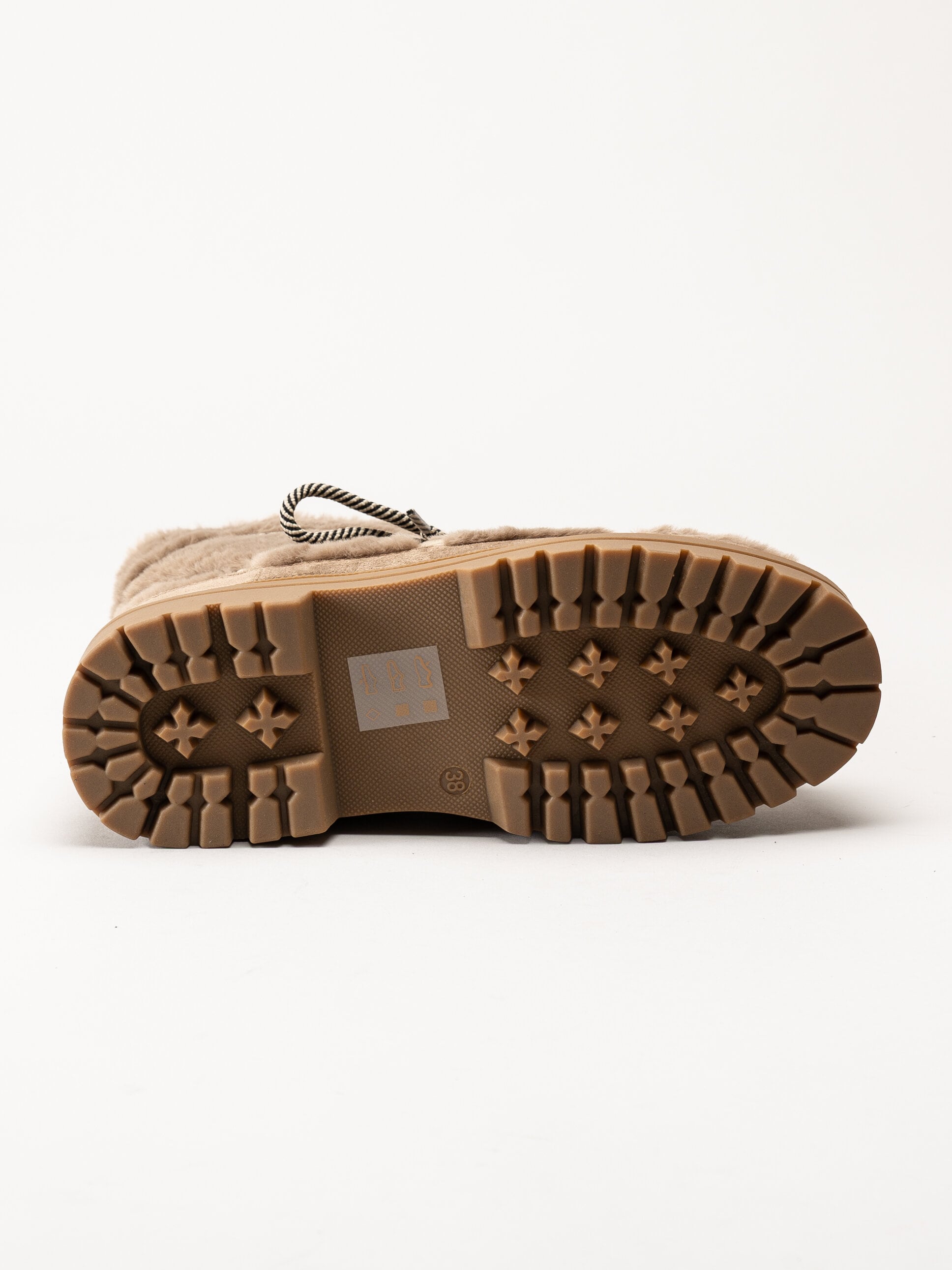 Duffy - Beige kängor i fuskpäls