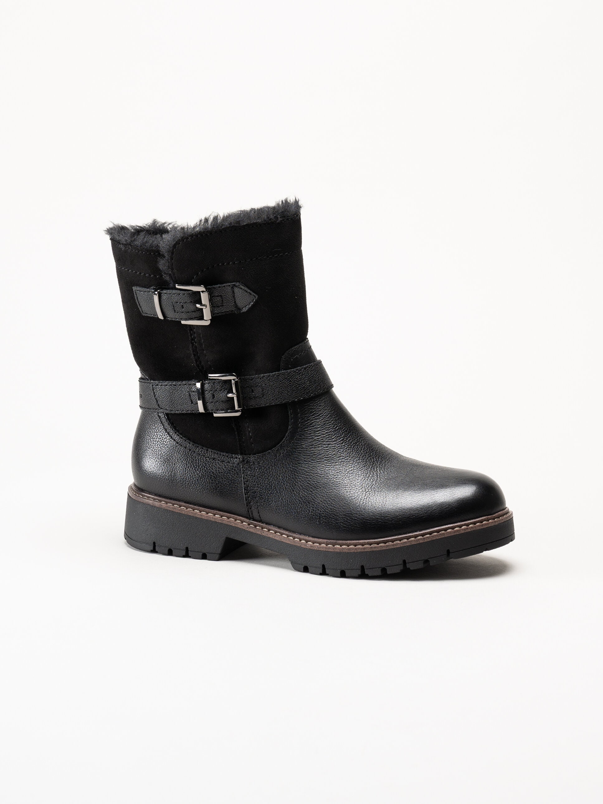 Tamaris - Svarta fodrade bikerboot