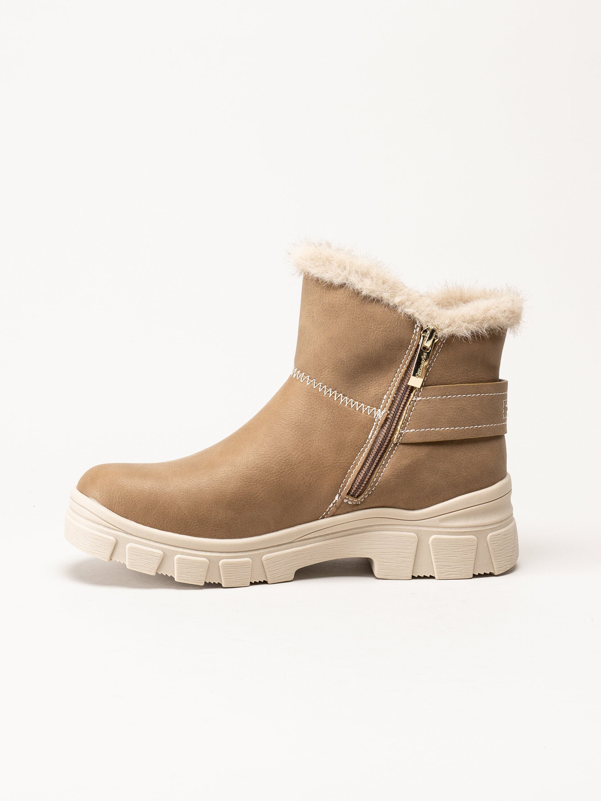 Tamaris - Ljusbruna fodrade boots