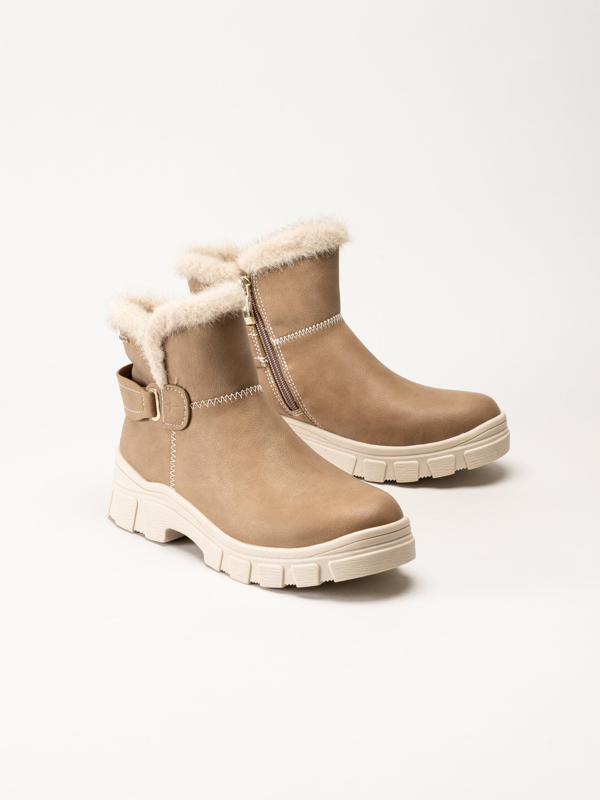 Tamaris - Ljusbruna fodrade boots