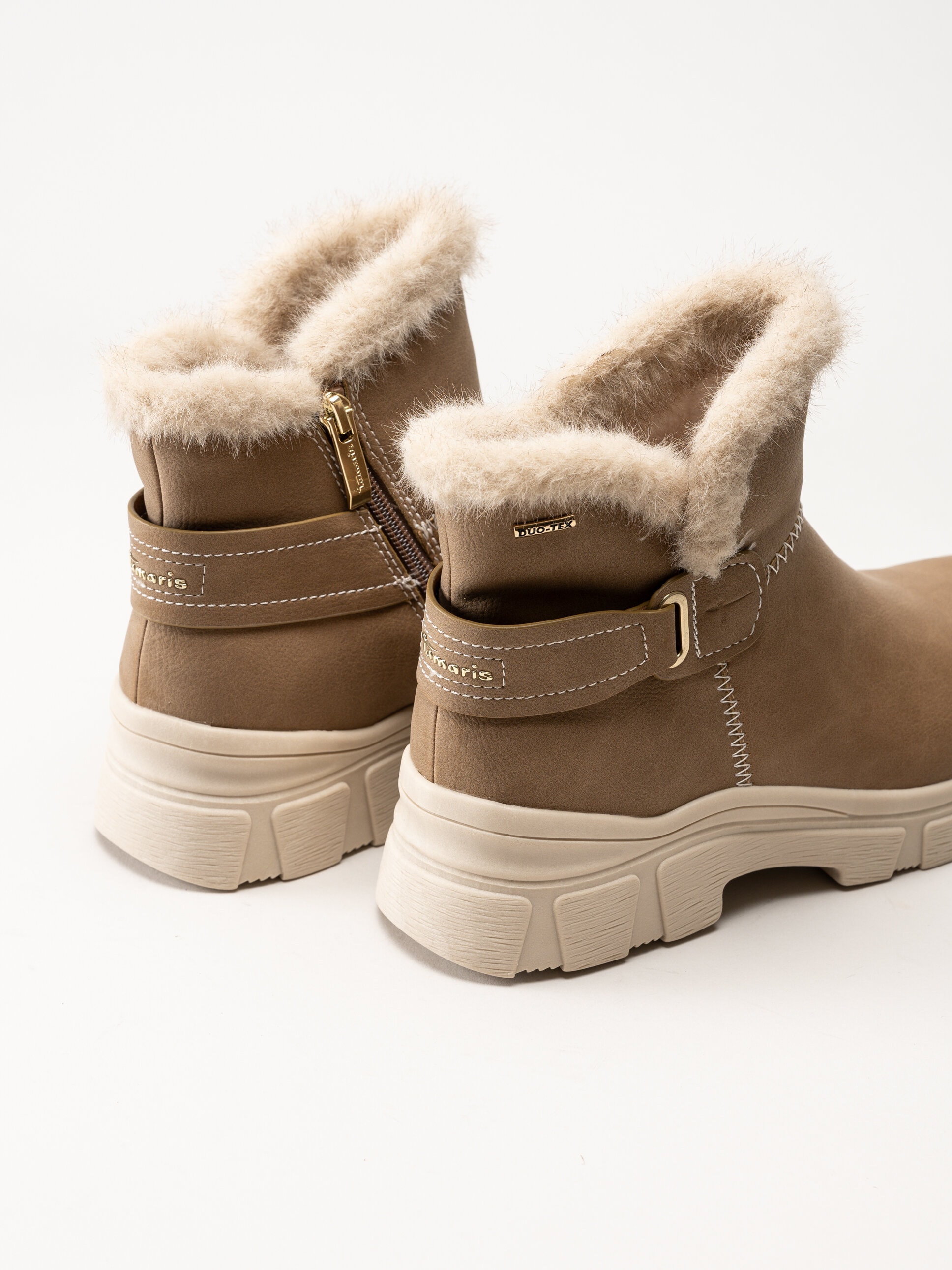 Tamaris - Ljusbruna fodrade boots