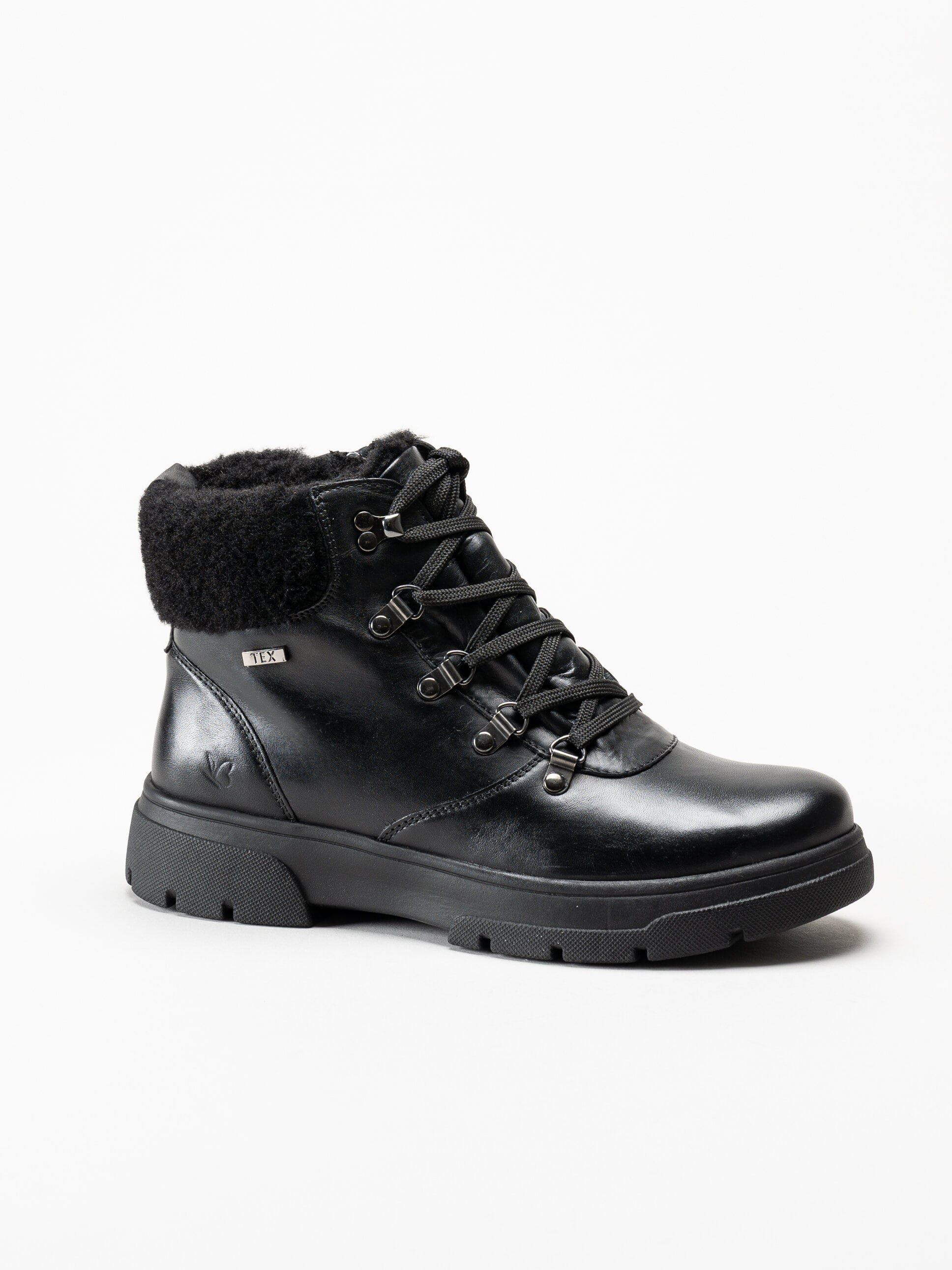 Caprice - Svarta kängor i skinn