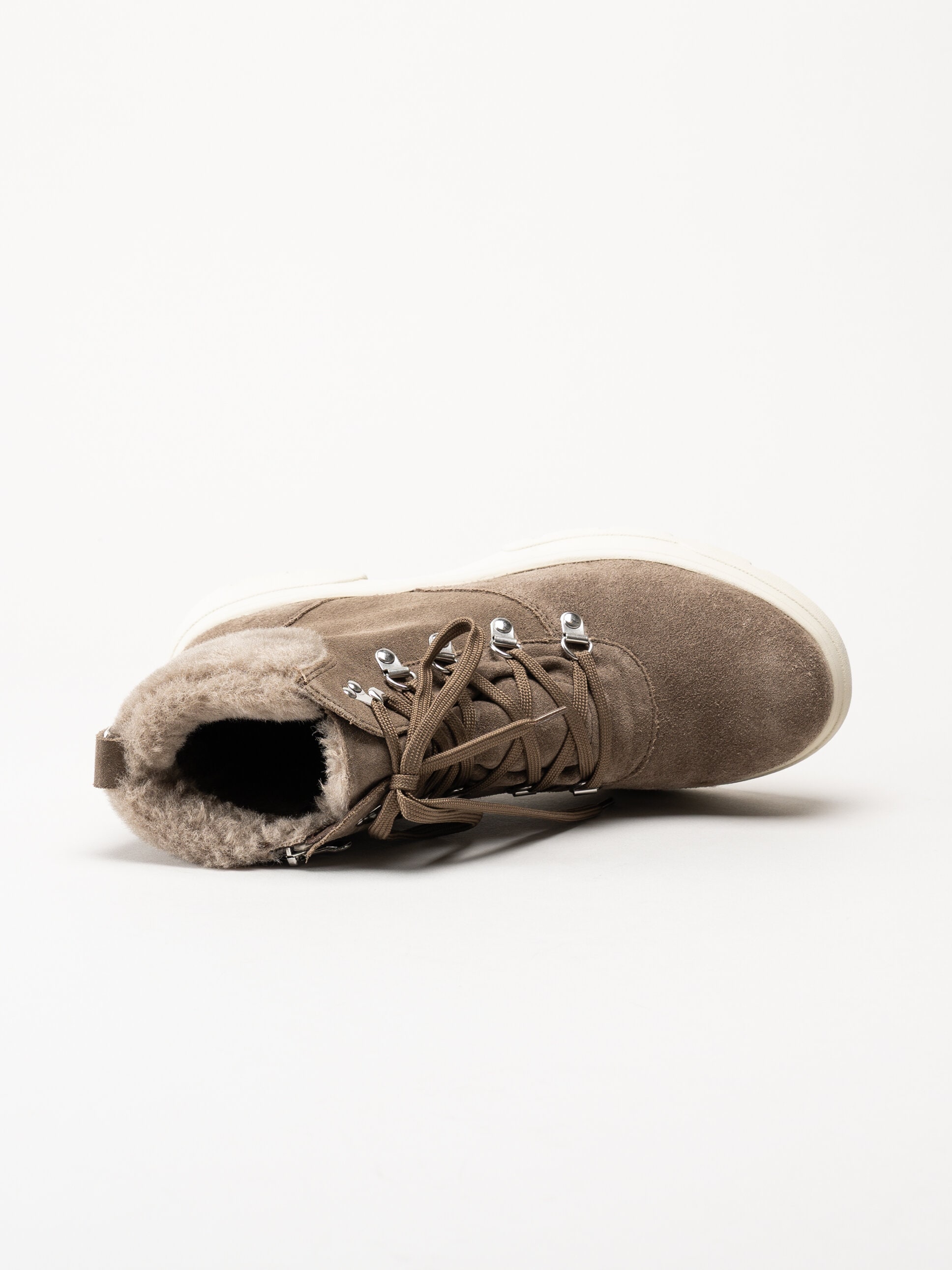 Caprice - Beige kängor i mocka